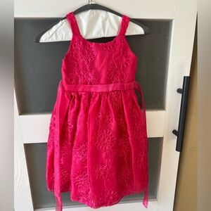 Rare Editions Bright Pink Floral Dress